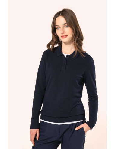 KAR-PK203-LADIES' LONG-SLEEVED SUPIMA® POLO SHIRT